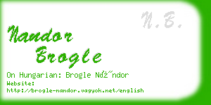 nandor brogle business card